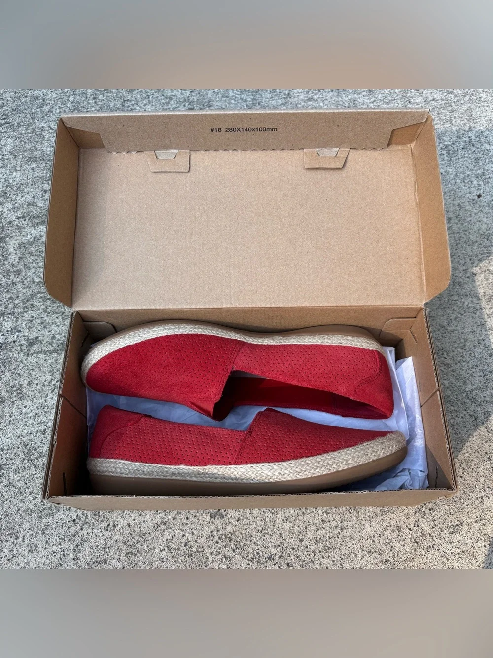 Clarks Danelly Sky Red Suede Espadrille Loafers Slip On 7.5 M New